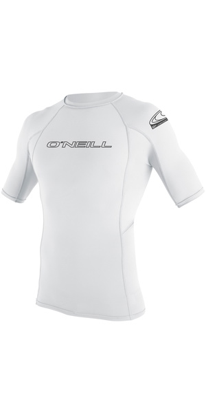 2026 O'Neill Basic Skins Short Sleeve Crew Rash Vest 3341 - White